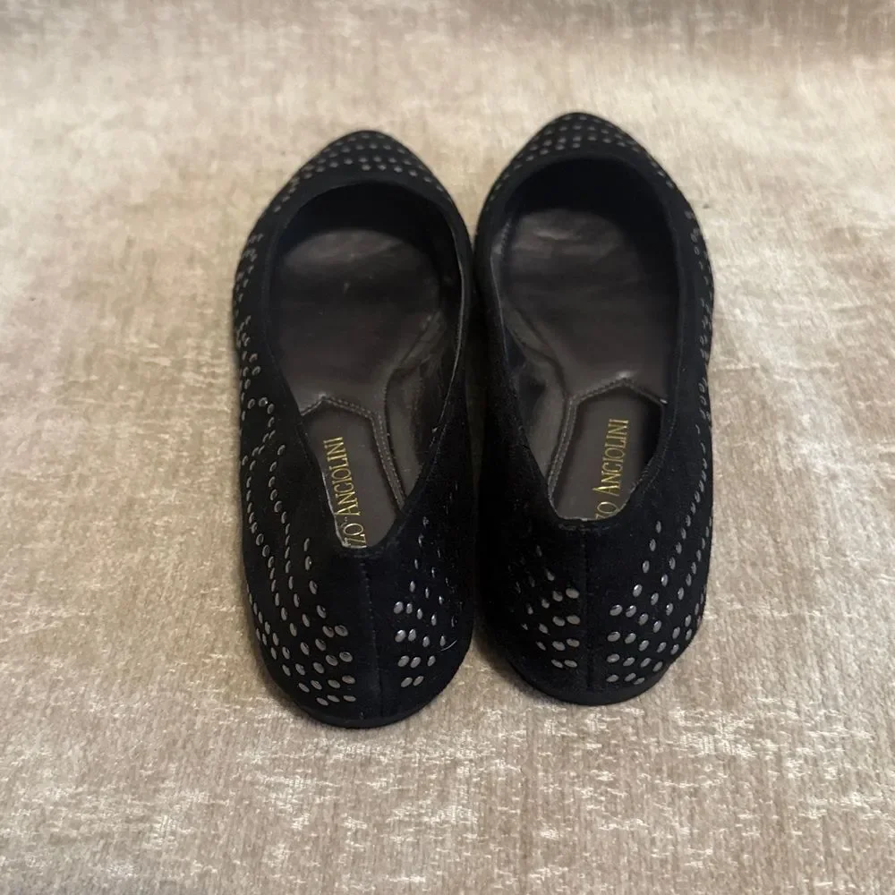Enzo Angiolini Studded Black Flats
